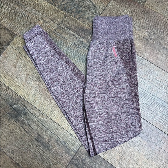 Gymshark heathered Maroon seamless Leggings size xxs/xs - Picture 2 of 9